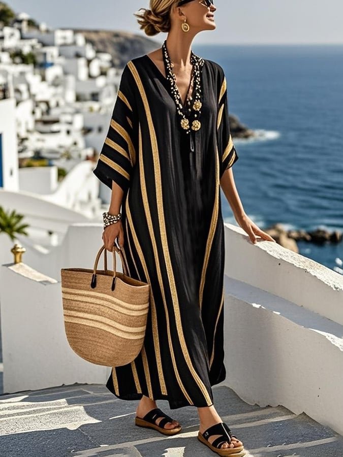 Summer Elegant Large Size Printing Long Pendulum Dress