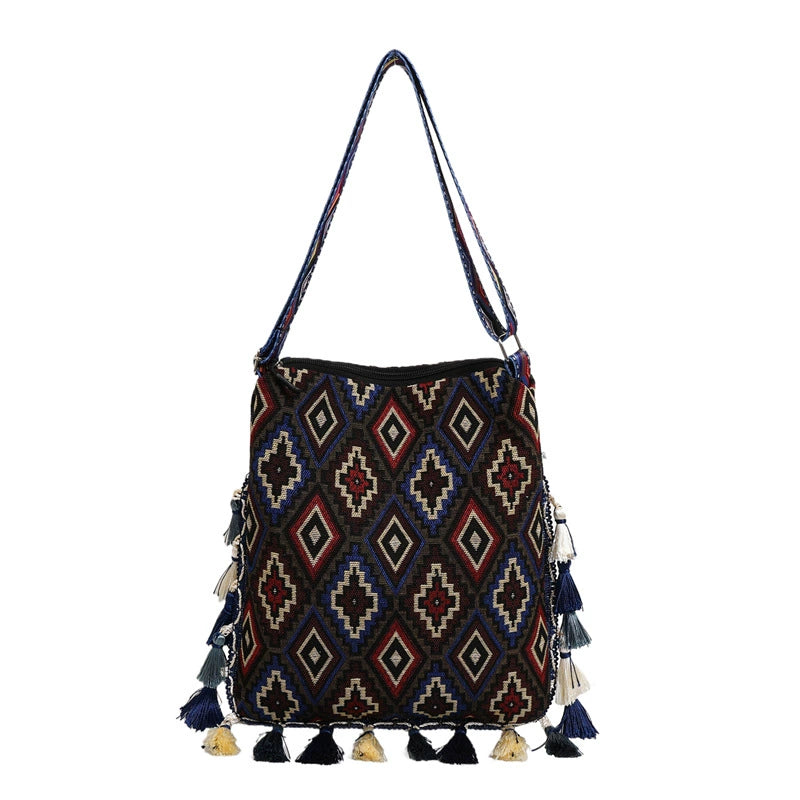 Tibetan Ethnic Style Bag Large Capacity Bohemian Shoulder Messenger Bag