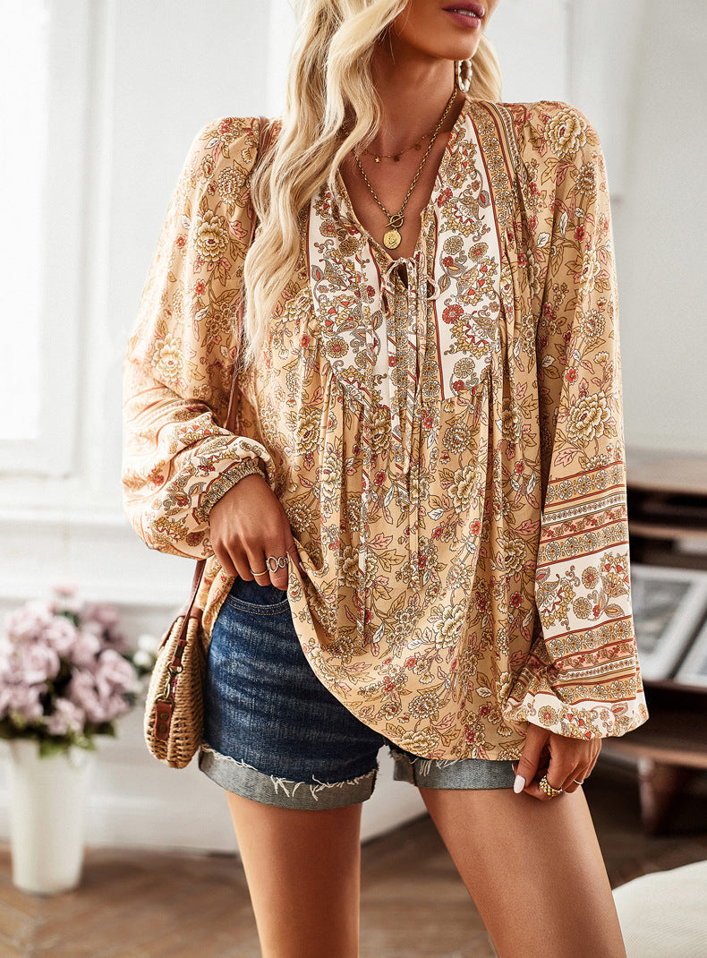 Autumn Style Commuter Print Long Sleeve Shirt