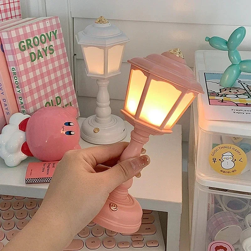 Retro LED Desk Lamp Table Night Light Mini Street Lamp Design Night Lights Desk Accessories Kawaii Room Decor Home Decor Items