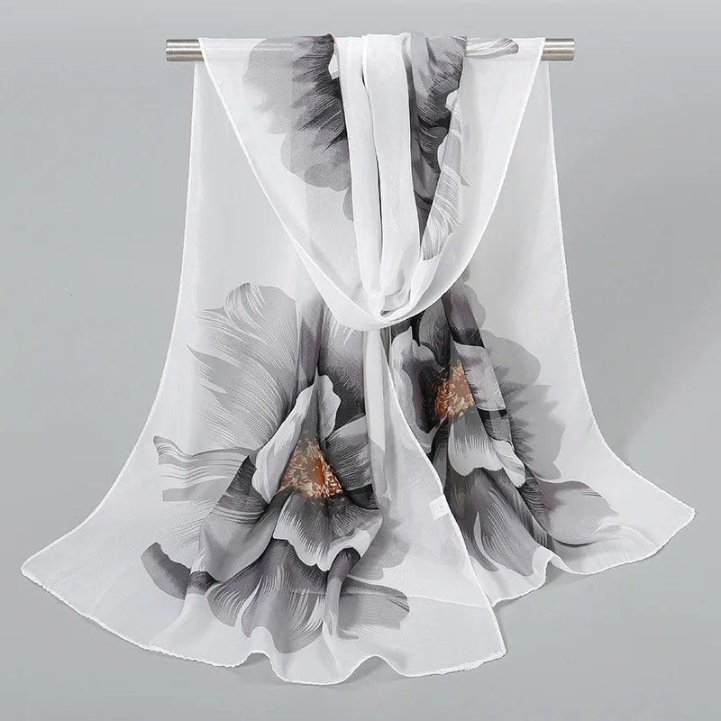 Ethnic New Chiffon Scarf For Women Summer Print Thin Sunscreen Scarves Soft Shawl Foulard Viscose Autumn Female Wrap Shawls