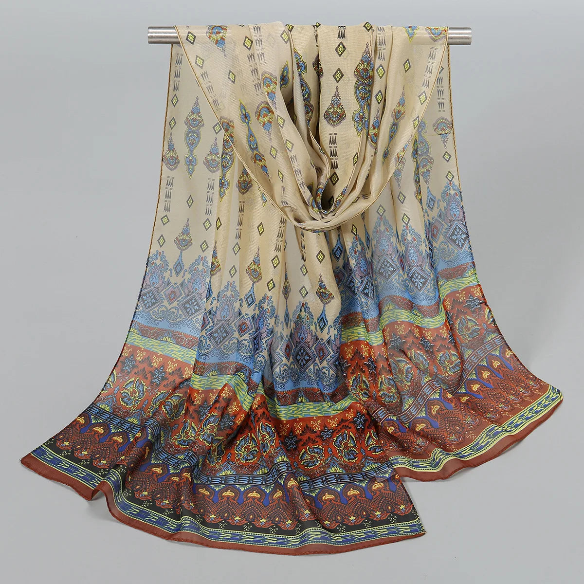 Ethnic New Chiffon Scarf For Women Summer Print Thin Sunscreen Scarves Soft Shawl Foulard Viscose Autumn Female Wrap Shawls