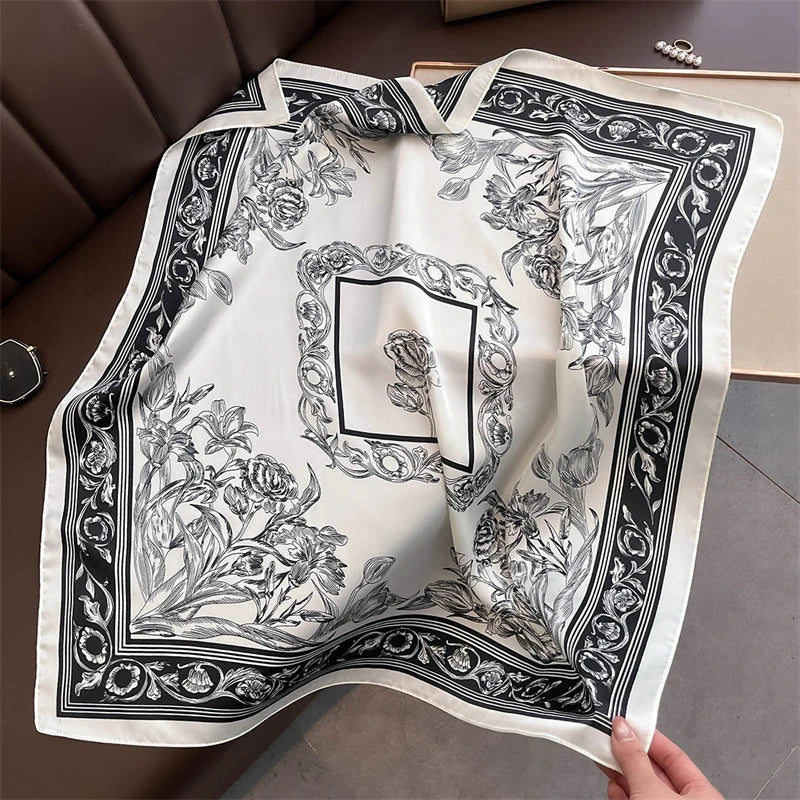 Luxury New Printed Scarves Women's Silk Scarf Spring and Summer Floral Decorations Small Neckties Hairbands Bags Wholesale