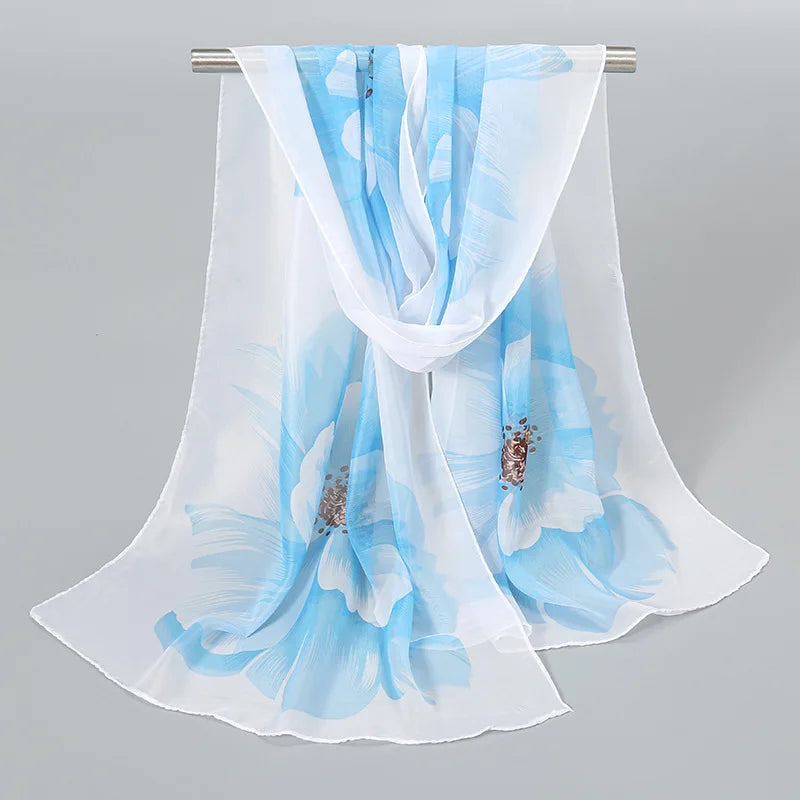Ethnic New Chiffon Scarf For Women Summer Print Thin Sunscreen Scarves Soft Shawl Foulard Viscose Autumn Female Wrap Shawls