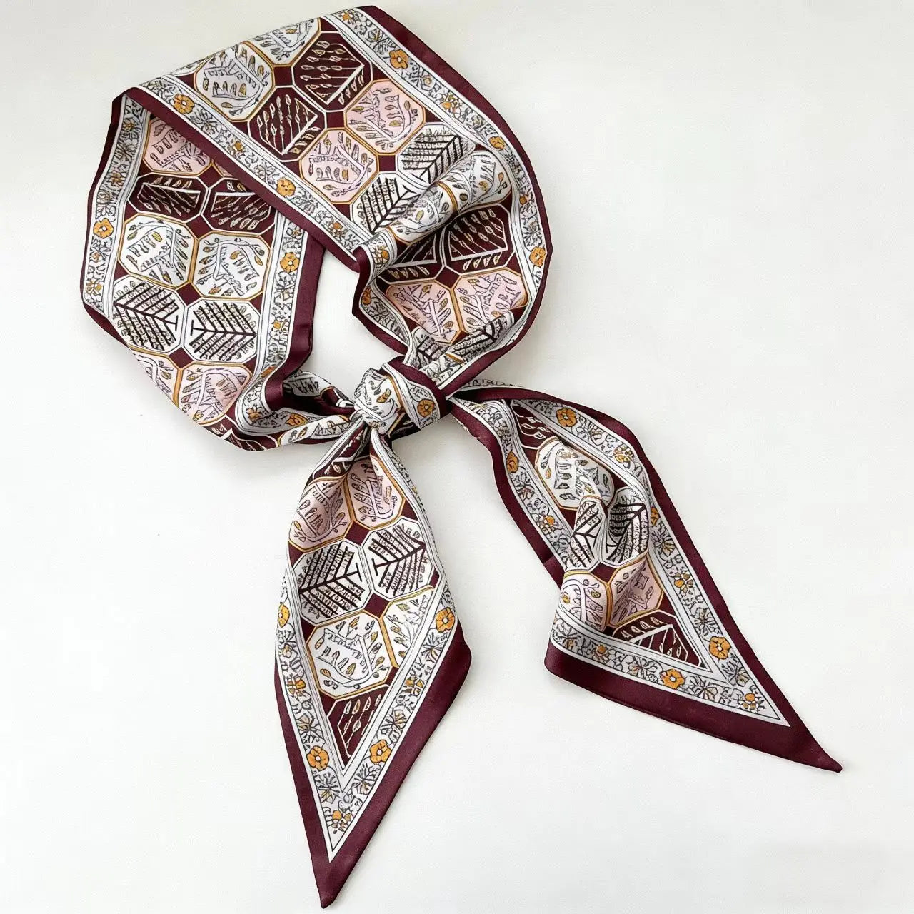 New Long Silk Scarf Women Luxury Paisley Print Headband Soft Satin Scarves Hands Bag Ribbon Foulard Hijab Neckerchief Headband