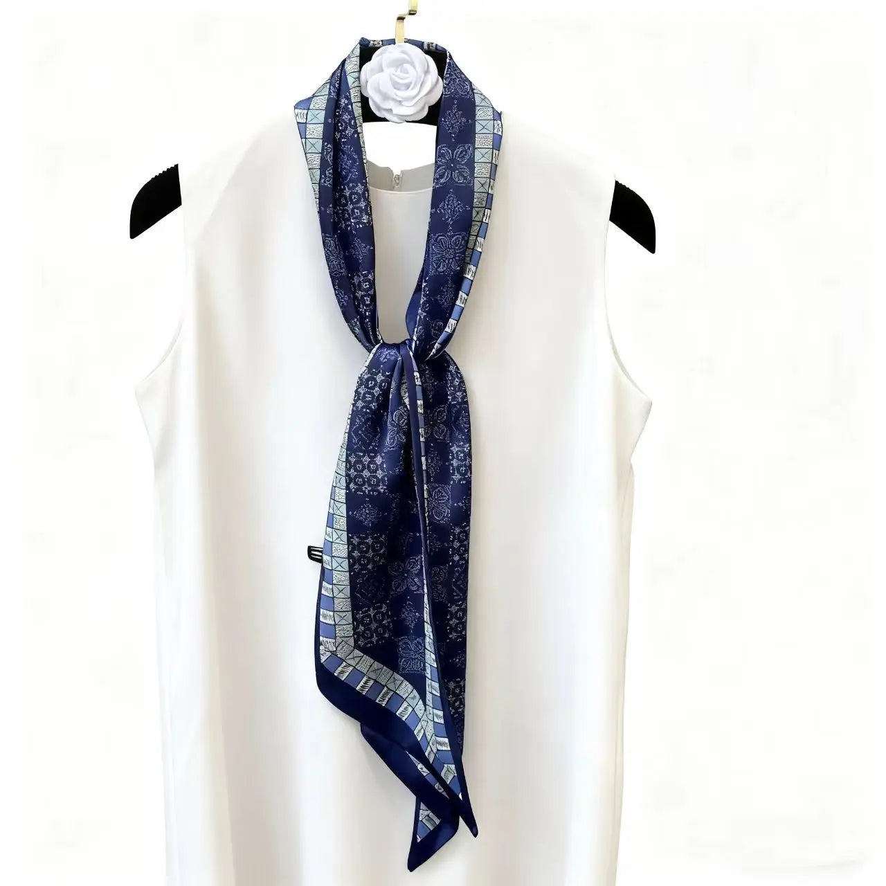 New Long Silk Scarf Women Luxury Paisley Print Headband Soft Satin Scarves Hands Bag Ribbon Foulard Hijab Neckerchief Headband