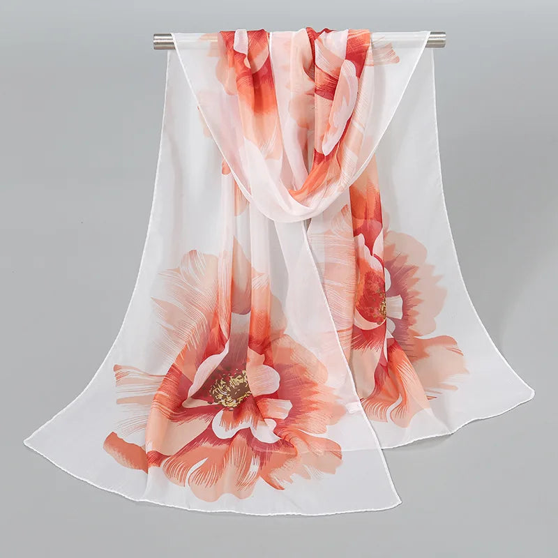 Ethnic New Chiffon Scarf For Women Summer Print Thin Sunscreen Scarves Soft Shawl Foulard Viscose Autumn Female Wrap Shawls