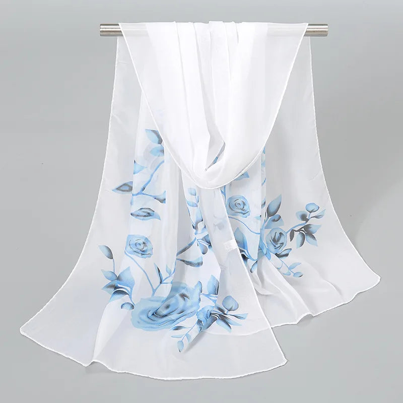 Ethnic New Chiffon Scarf For Women Summer Print Thin Sunscreen Scarves Soft Shawl Foulard Viscose Autumn Female Wrap Shawls