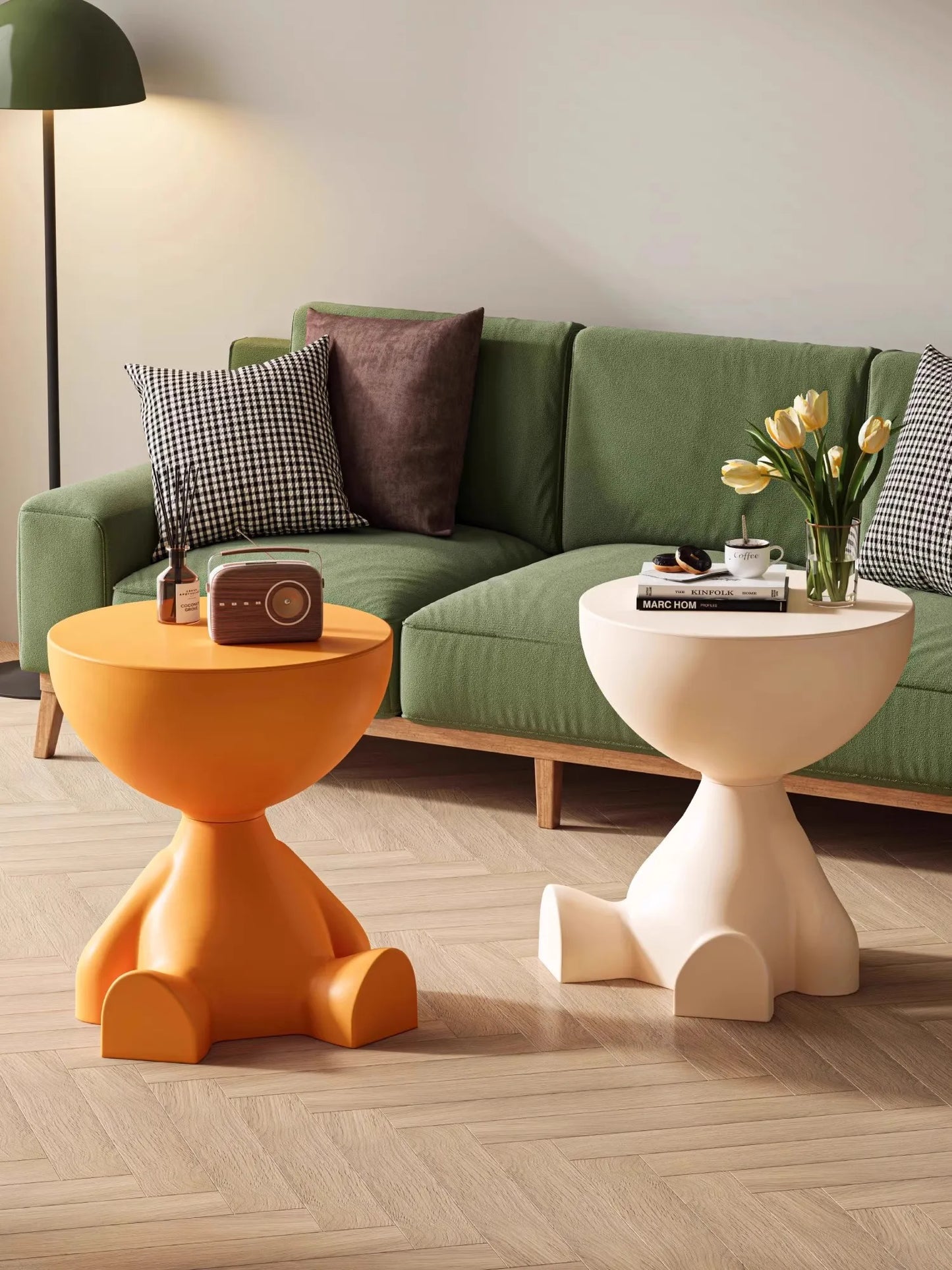 Customized Cartoon Sofa Side Table Creative Flat Head Coffee Table Small Home Plastic Coffee Table Furniture Side Table