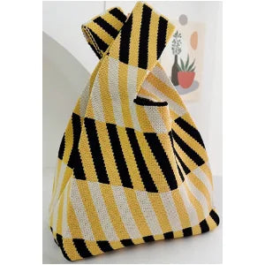 Simple and Casual High-End Knitted Handbag, Suitable for Various Occasions, Versatile for All Seasons, Soft, Breathable, Foldable, Durable, Reusable, Eco-Friendly, Can Hold a Phone, Keys, Water Bottle, Etc., Meets Daily Commuting, Shopping, and Other Need