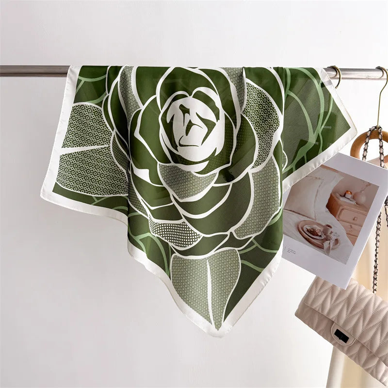 Luxury New Printed Scarves Women's Silk Scarf Spring and Summer Floral Decorations Small Neckties Hairbands Bags Wholesale