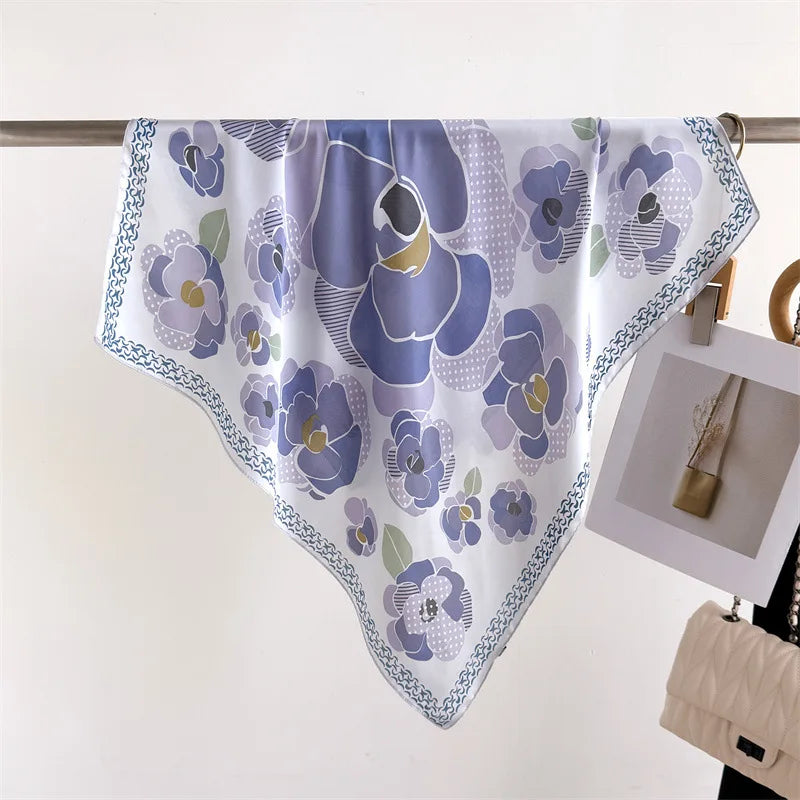 Luxury New Printed Scarves Women's Silk Scarf Spring and Summer Floral Decorations Small Neckties Hairbands Bags Wholesale
