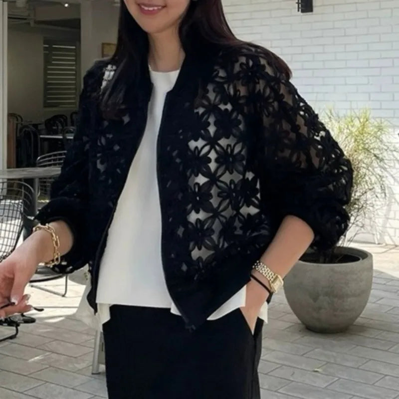 3d Embroidery Outerwears Korean Loose Ropa Mujer Long Sleeve Jacket Trendy Chaquetas Spring Summer Sun Protection Women Jackets