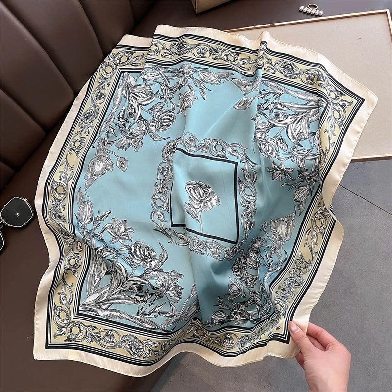 Luxury New Printed Scarves Women's Silk Scarf Spring and Summer Floral Decorations Small Neckties Hairbands Bags Wholesale