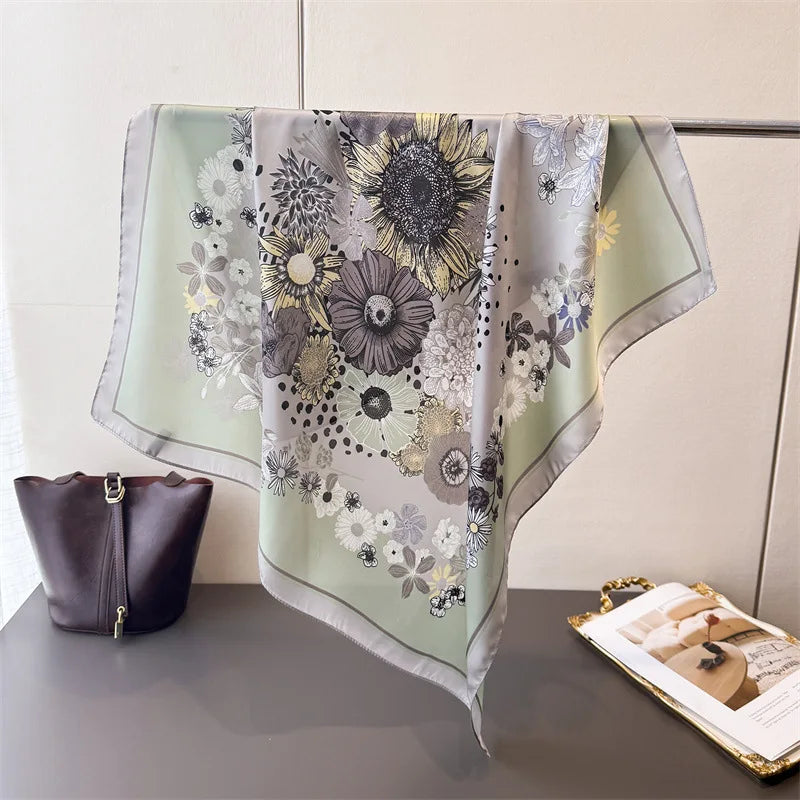 Luxury New Printed Scarves Women's Silk Scarf Spring and Summer Floral Decorations Small Neckties Hairbands Bags Wholesale