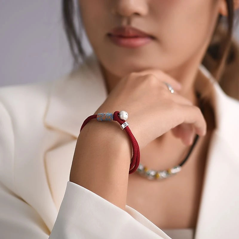 2025 New Handmade Red Lucky Knot Bracelet for Women Adjustable Thread Rope Bangle Best Friend Couple Bracelet Friendship Jewelry