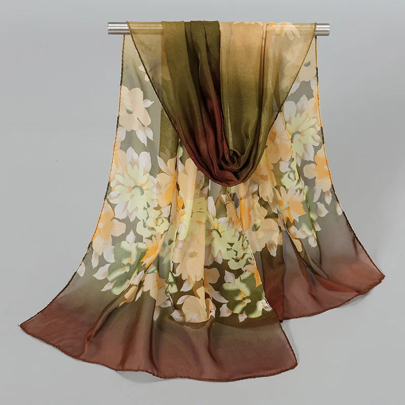 Ethnic New Chiffon Scarf For Women Summer Print Thin Sunscreen Scarves Soft Shawl Foulard Viscose Autumn Female Wrap Shawls