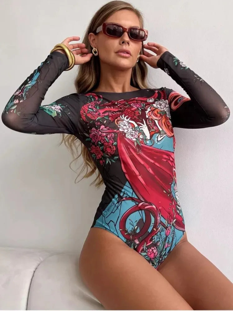 New High Waist Sexy Swimsuit Women Summer Bathing Suit Bikini Set Long Sleeve Swimwear Women Beach Swimming Suit For Female