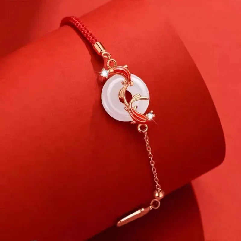2025 New Handmade Red Lucky Knot Bracelet for Women Adjustable Thread Rope Bangle Best Friend Couple Bracelet Friendship Jewelry