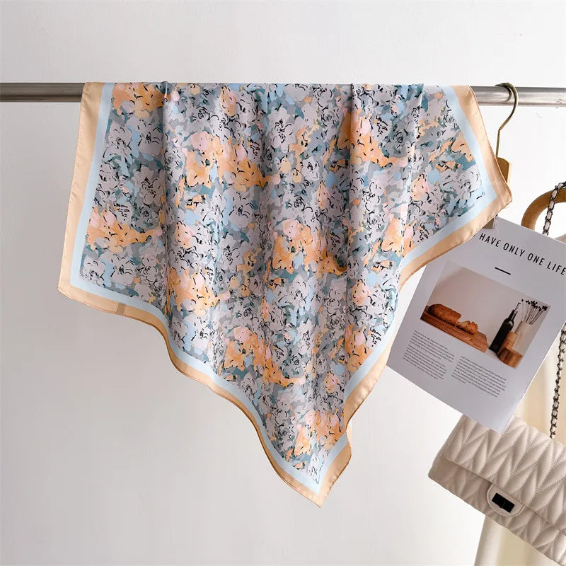 Luxury New Printed Scarves Women's Silk Scarf Spring and Summer Floral Decorations Small Neckties Hairbands Bags Wholesale