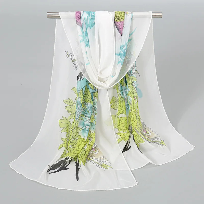 Ethnic New Chiffon Scarf For Women Summer Print Thin Sunscreen Scarves Soft Shawl Foulard Viscose Autumn Female Wrap Shawls