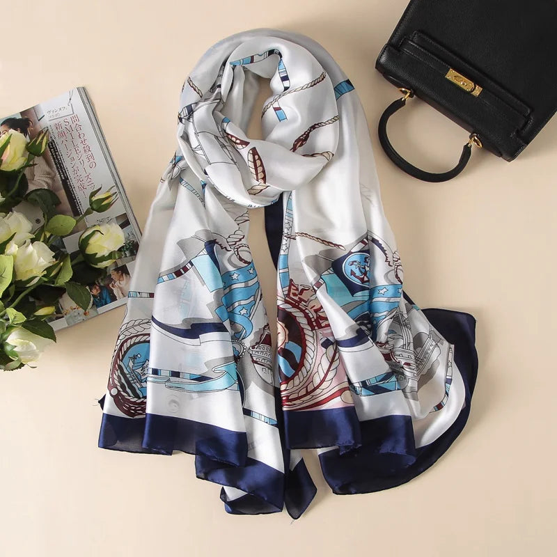 Green Peacock Feather Hijab Summer Beach Pareo Silk Scarf Women Luxury Bandana Soft Long Foulard Femme Designer Bufandas Mujer
