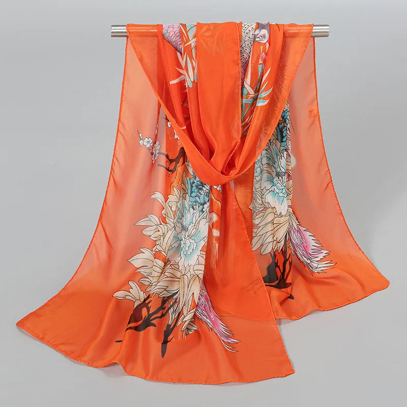 Ethnic New Chiffon Scarf For Women Summer Print Thin Sunscreen Scarves Soft Shawl Foulard Viscose Autumn Female Wrap Shawls