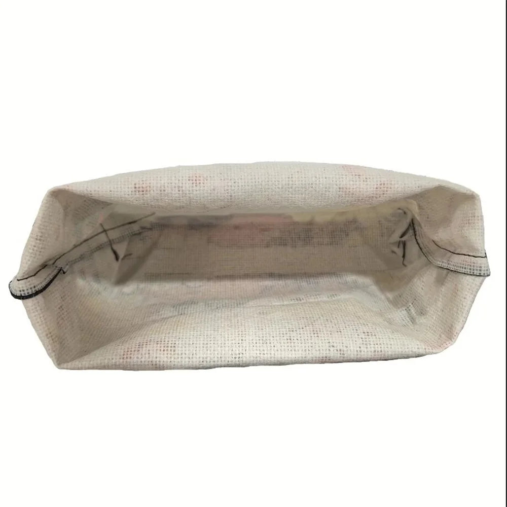 Lightweight, Foldable Floral Bird Pattern Fabric Makeup Bag | Zippered Cosmetic Pouch with Golden Background Design
