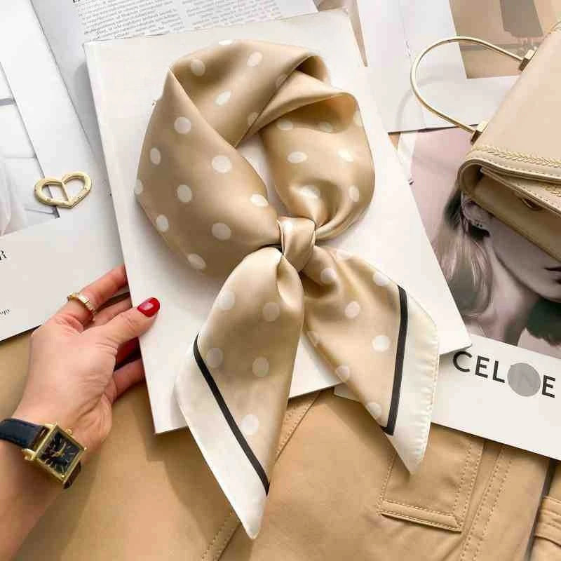 70cm Leopard Print Silk Square Scarf for Women Satin Shawl Fashion Wraps Neckerchief Female Hair Bands Ribbon Headband Bandana