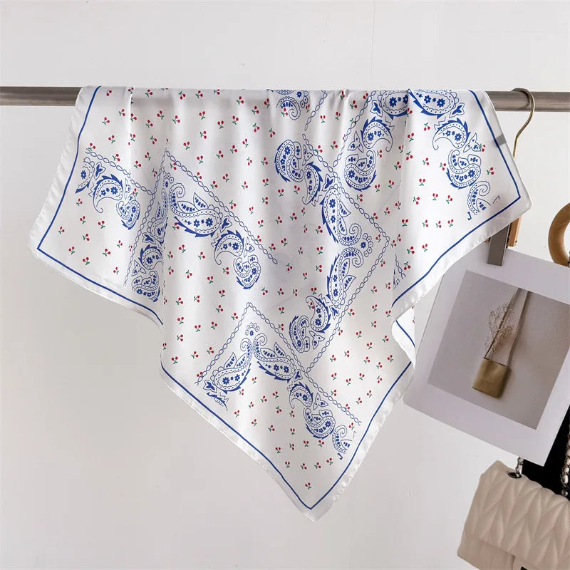 Luxury New Printed Scarves Women's Silk Scarf Spring and Summer Floral Decorations Small Neckties Hairbands Bags Wholesale