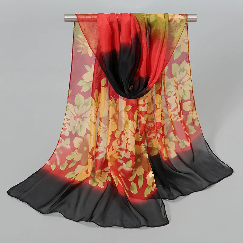 Ethnic New Chiffon Scarf For Women Summer Print Thin Sunscreen Scarves Soft Shawl Foulard Viscose Autumn Female Wrap Shawls