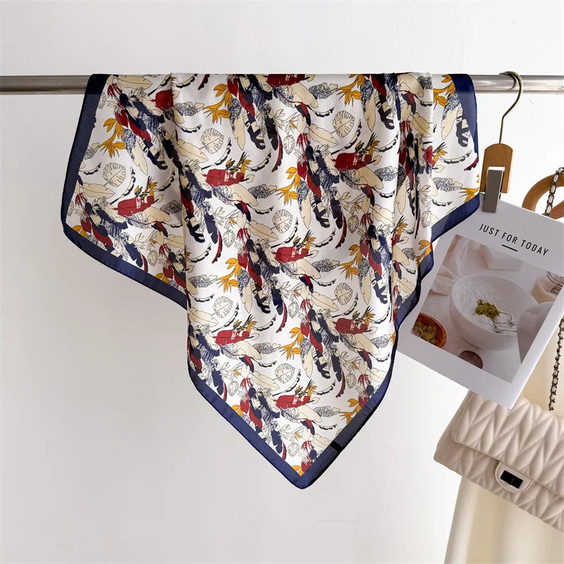 Luxury New Printed Scarves Women's Silk Scarf Spring and Summer Floral Decorations Small Neckties Hairbands Bags Wholesale