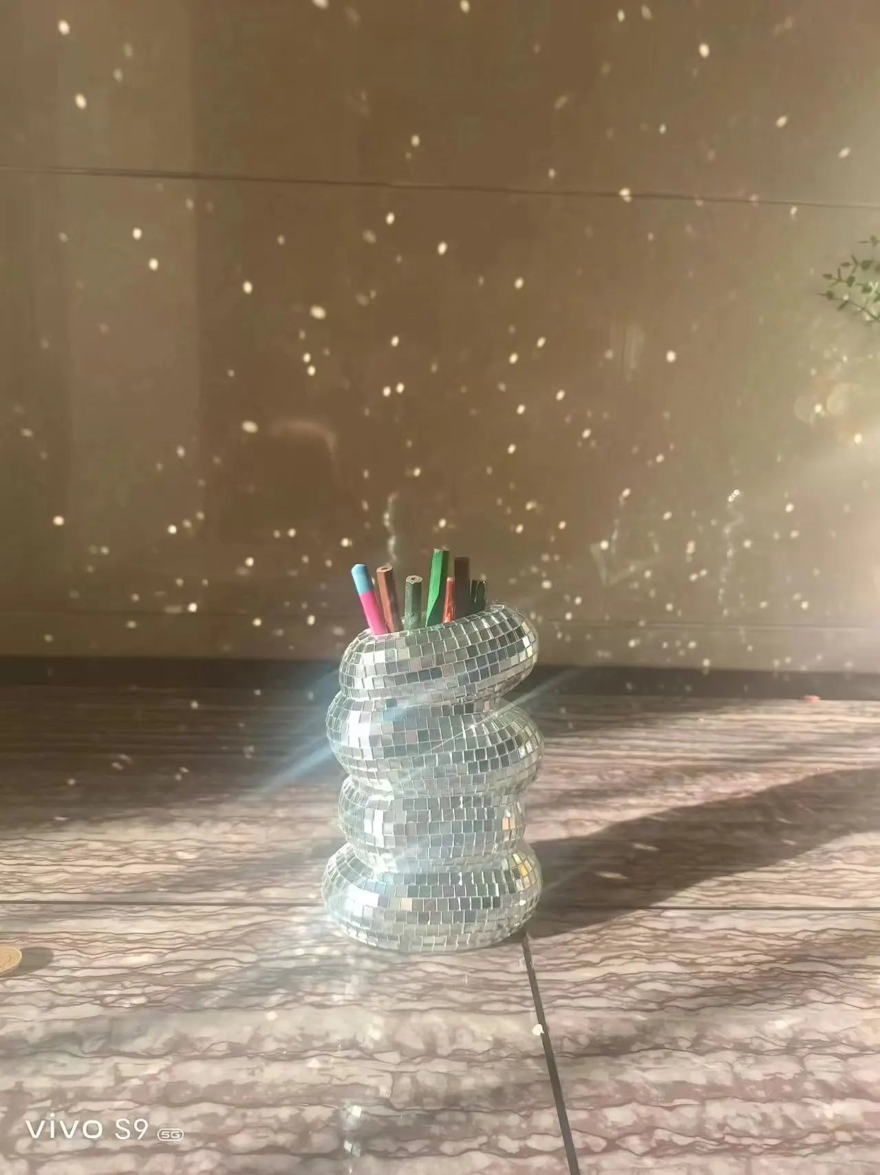 Mosaic Plastic Spiral Vase Creative Flower Arrangement Container Living Room Decoration