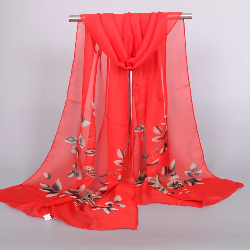 Ethnic New Chiffon Scarf For Women Summer Print Thin Sunscreen Scarves Soft Shawl Foulard Viscose Autumn Female Wrap Shawls
