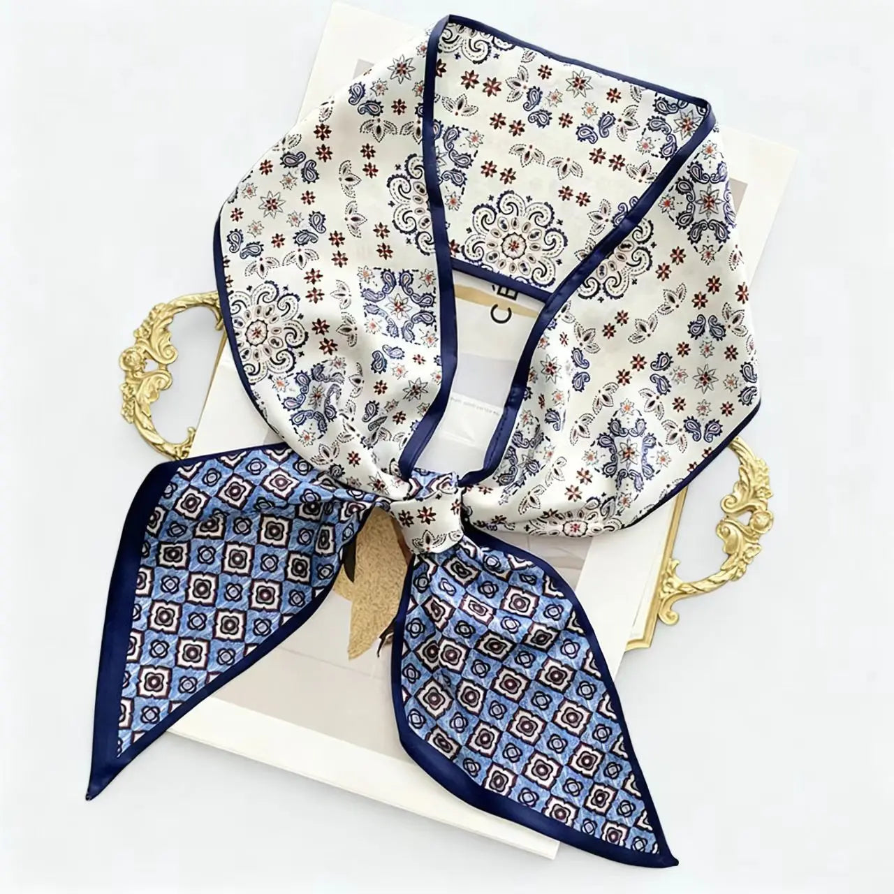 New Long Silk Scarf Women Luxury Paisley Print Headband Soft Satin Scarves Hands Bag Ribbon Foulard Hijab Neckerchief Headband