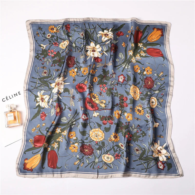 Luxury New Printed Scarves Women's Silk Scarf Spring and Summer Floral Decorations Small Neckties Hairbands Bags Wholesale