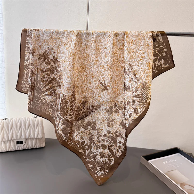 Luxury New Printed Scarves Women's Silk Scarf Spring and Summer Floral Decorations Small Neckties Hairbands Bags Wholesale