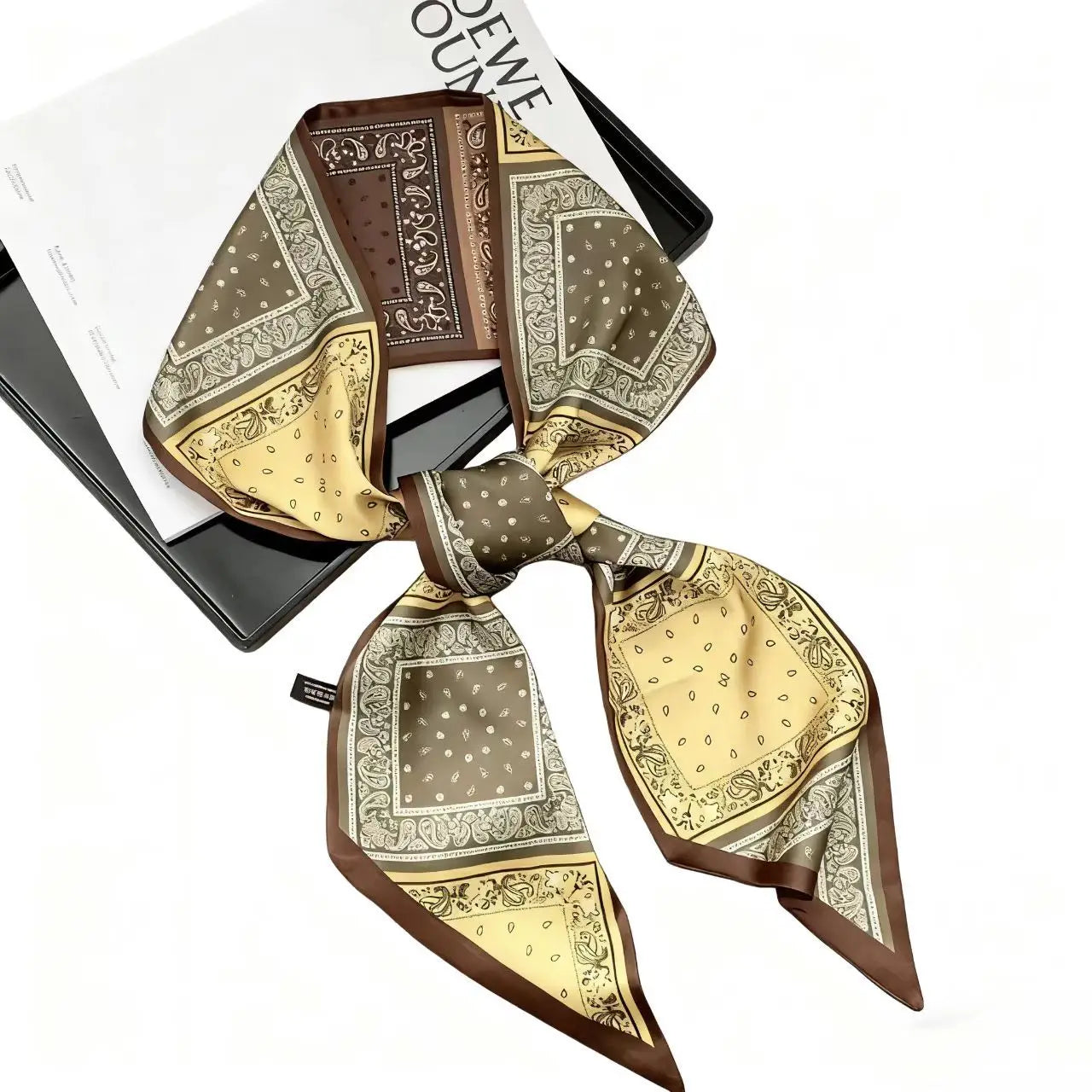 New Long Silk Scarf Women Luxury Paisley Print Headband Soft Satin Scarves Hands Bag Ribbon Foulard Hijab Neckerchief Headband