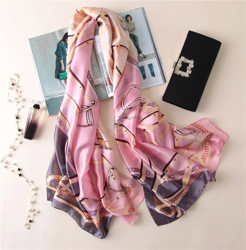 Green Peacock Feather Hijab Summer Beach Pareo Silk Scarf Women Luxury Bandana Soft Long Foulard Femme Designer Bufandas Mujer
