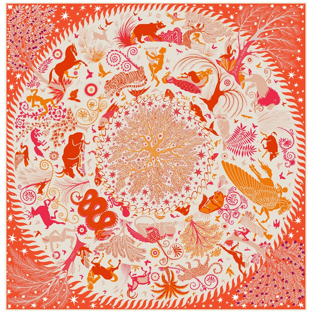 90cm Bohemian Style Twill Silk Scarf Shawl 2024 Brand Square Scarf Women Hijab Luxury Bandana Foulard Neckerchief Head Scarves