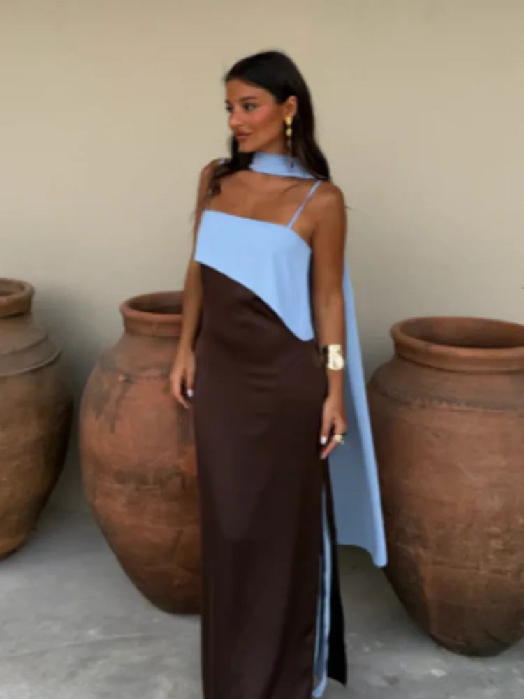 Chic Multicolored Pleated Women Maxi Dress Elegant Spaghetti Strap Ruffle Tiered Flowy Vestidos 2026 Summer Lady Vacation Outfit