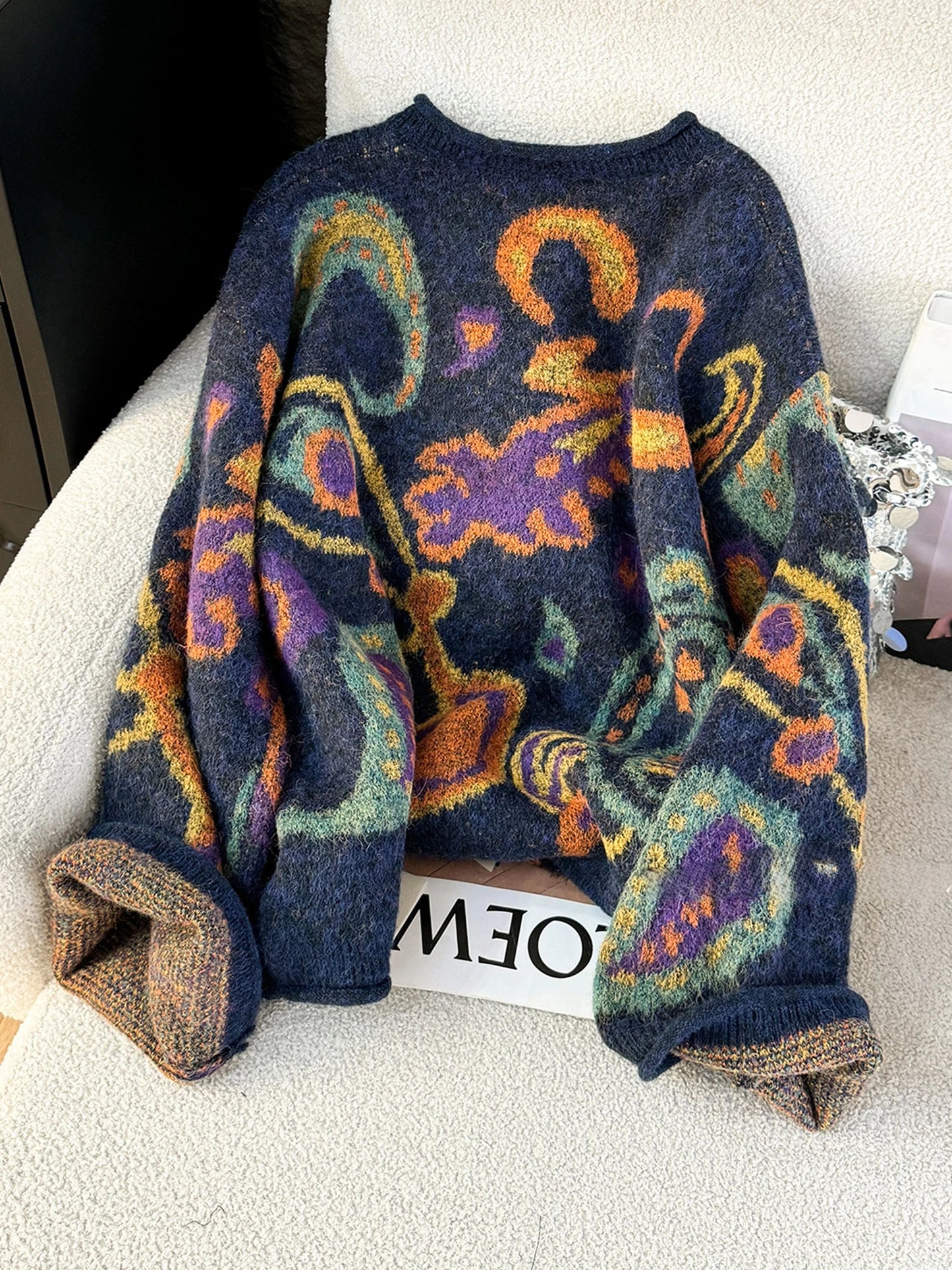 Autumn Retro Sweater Cardigan Women Korean Fashion Thick Metal Embroidery Knitted Gentle Vintage Clothes