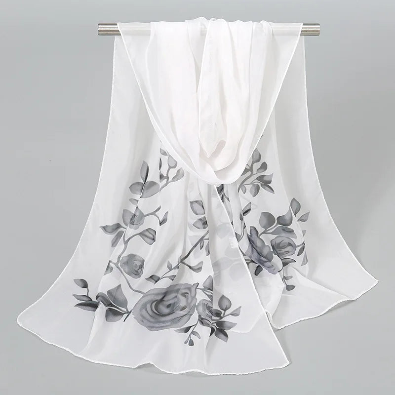 Ethnic New Chiffon Scarf For Women Summer Print Thin Sunscreen Scarves Soft Shawl Foulard Viscose Autumn Female Wrap Shawls