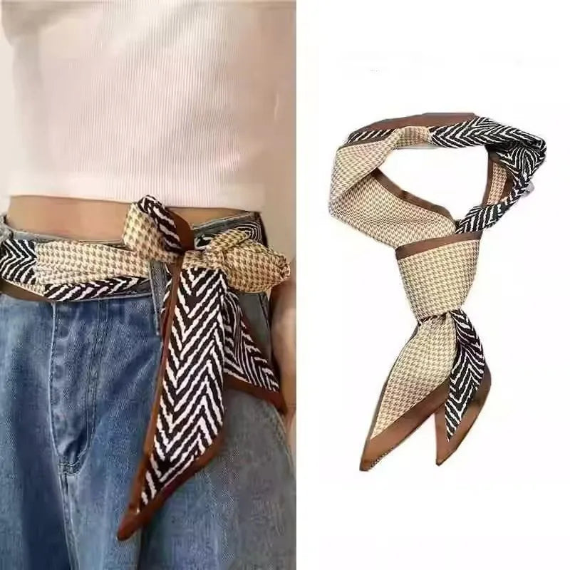 New Long Silk Scarf Women Luxury Paisley Print Headband Soft Satin Scarves Hands Bag Ribbon Foulard Hijab Neckerchief Headband