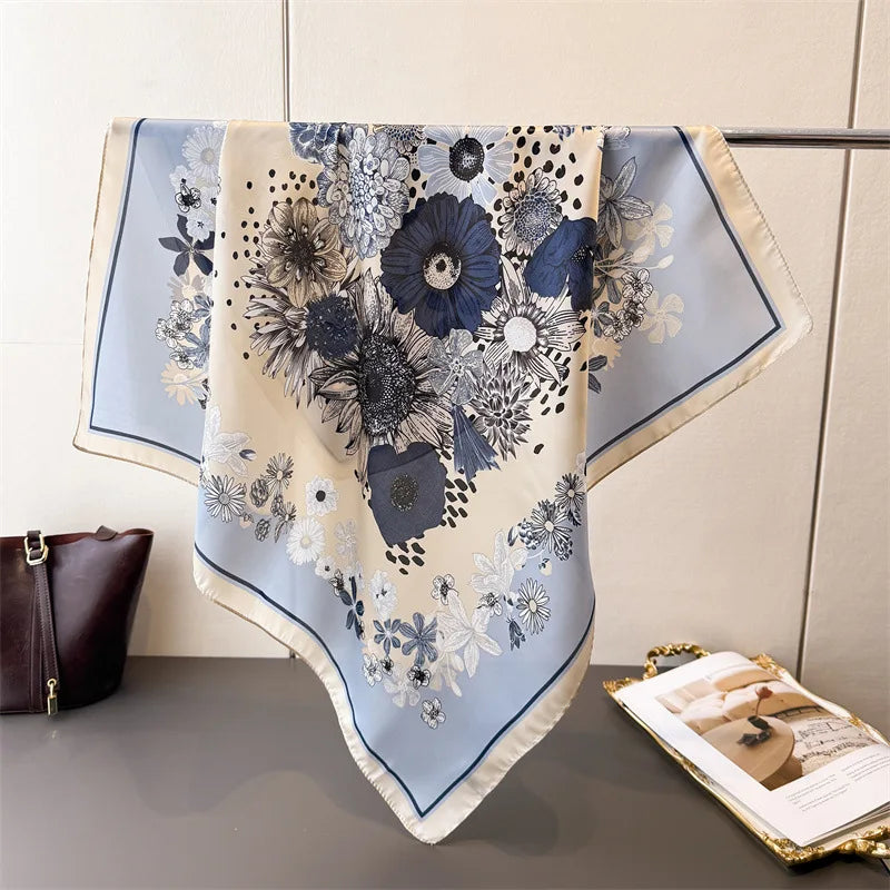 Luxury New Printed Scarves Women's Silk Scarf Spring and Summer Floral Decorations Small Neckties Hairbands Bags Wholesale