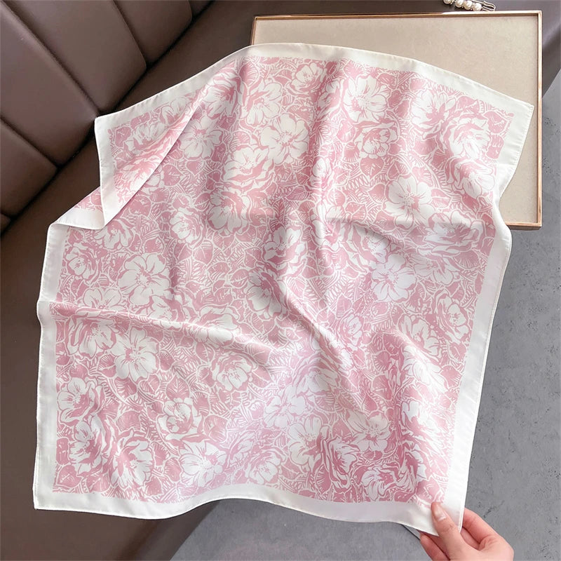 Luxury New Printed Scarves Women's Silk Scarf Spring and Summer Floral Decorations Small Neckties Hairbands Bags Wholesale
