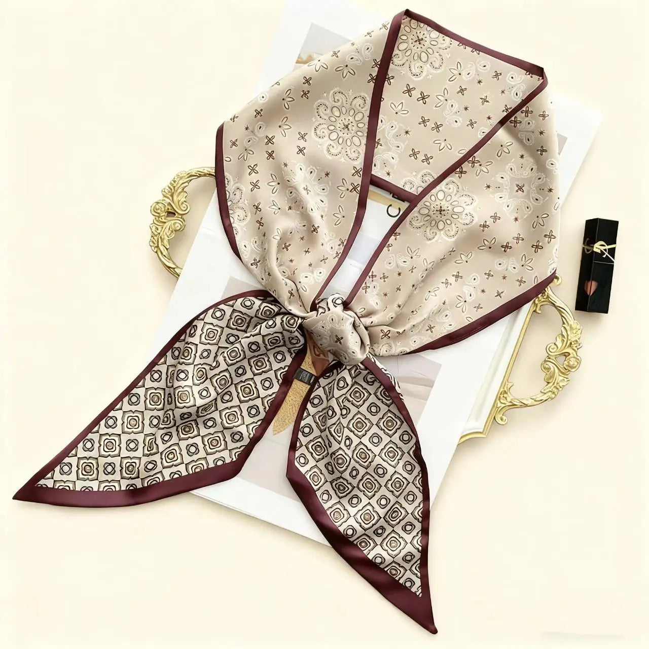 New Long Silk Scarf Women Luxury Paisley Print Headband Soft Satin Scarves Hands Bag Ribbon Foulard Hijab Neckerchief Headband