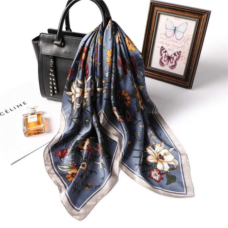 Luxury New Printed Scarves Women's Silk Scarf Spring and Summer Floral Decorations Small Neckties Hairbands Bags Wholesale