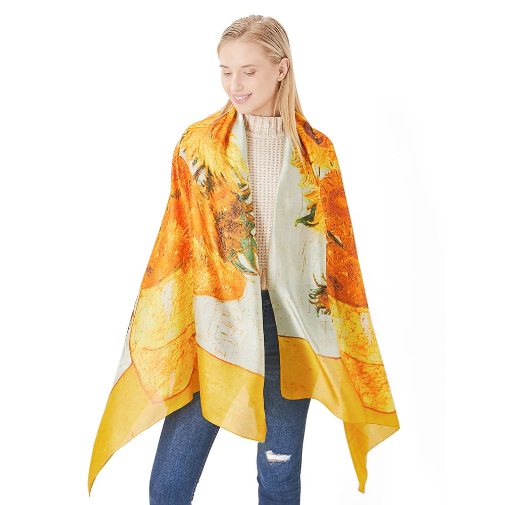 Green Peacock Feather Hijab Summer Beach Pareo Silk Scarf Women Luxury Bandana Soft Long Foulard Femme Designer Bufandas Mujer