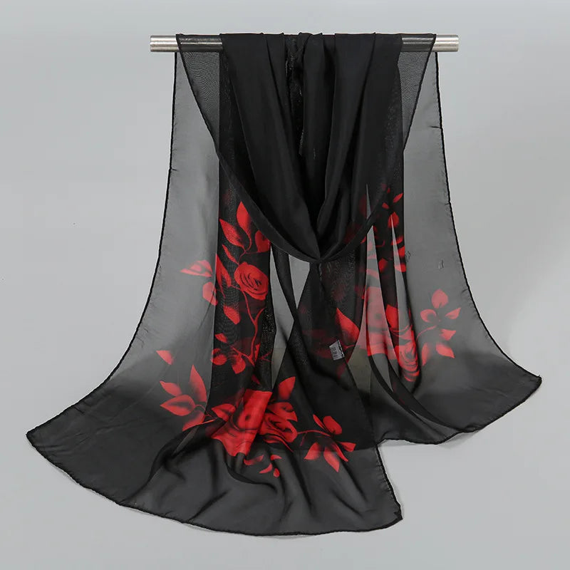 Ethnic New Chiffon Scarf For Women Summer Print Thin Sunscreen Scarves Soft Shawl Foulard Viscose Autumn Female Wrap Shawls